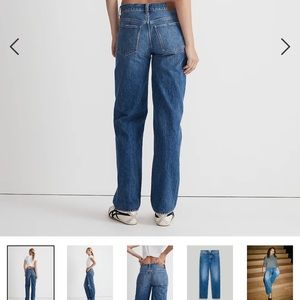 MADEWELL 
petite low slung straight jeans in stoughton wash